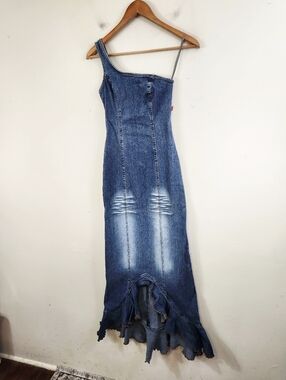 Hot Kiss Y2k Vintage Denim Maxi Dress